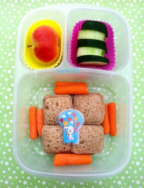 Small square pocket sandwiches with carrots